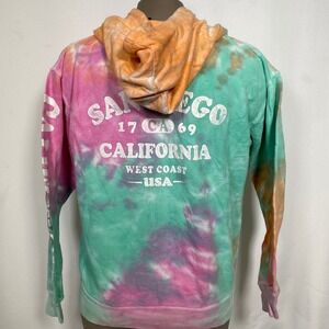 San Diego California USA Basix of America Tie Dye Zip Up Hoodie Women's SMALL